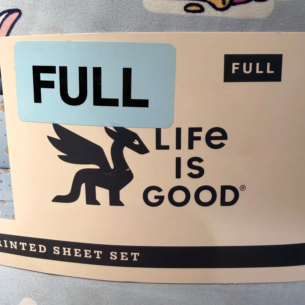 Life Is Good Winnie The Pooh Full Size 4 Pc Printed Bed Sheet Set Unisex Blue